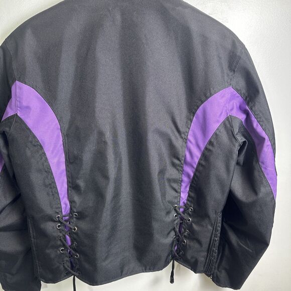 NexGen Motorcycle Jacket Black Purple Waterproof Nylon Zip Out Liner Large - Picture 6 of 16